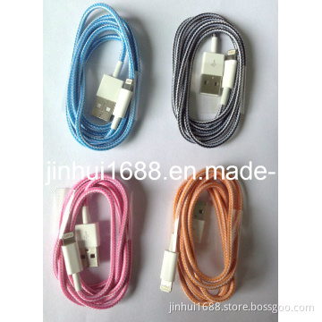New Style Fablric Knitted for iPhone5 USB Cable